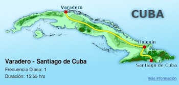 Once per day a Viazul guagua leaves Varadero