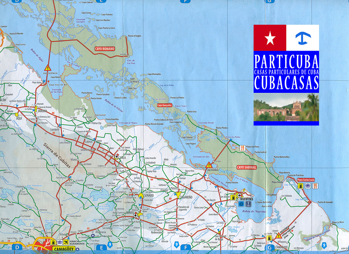 Mapa Camaguey Cayo Romano, Cayo Sabinal, Playa Santa Lucia ::: www.particuba.net