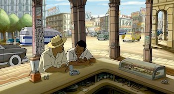 Scene from Chico and Rita "shot" entirely in Havana