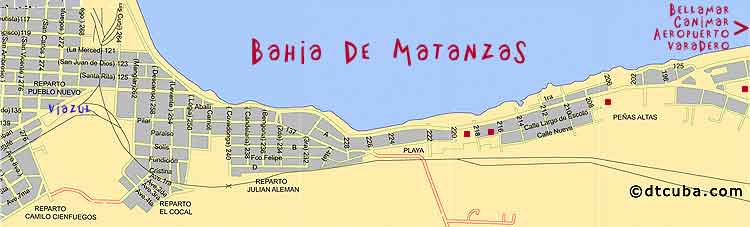 Map bahia de Matanzas