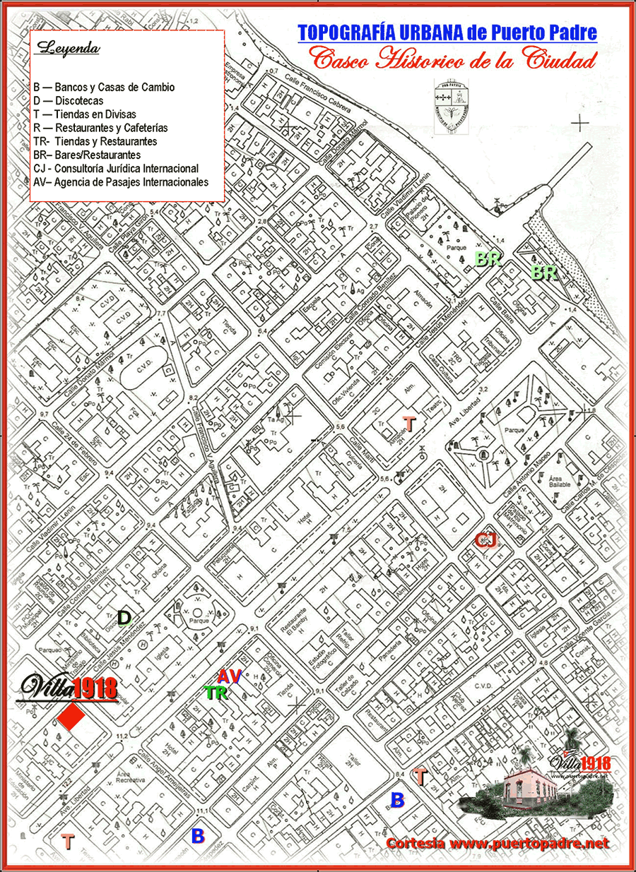 www.particuba.net ::: www.cubacasas.net • Mapa Casco historico de Puerto Padre