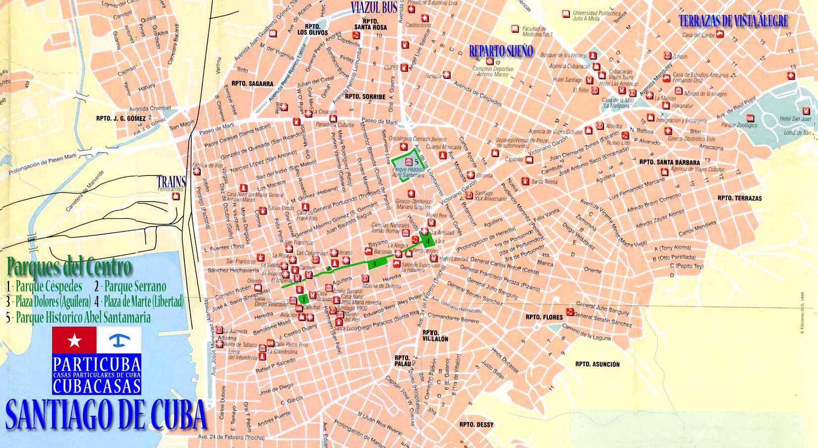 Santiago De Cuba Turismo Mapa