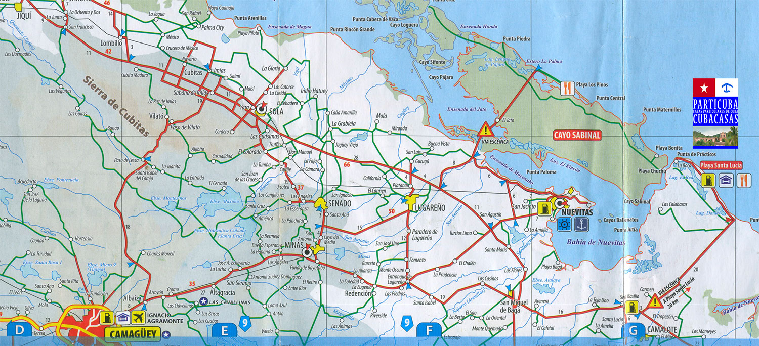 Mapa Camaguey Cayo Romano, Cayo Sabinal, Playa Santa Lucia ::: www.particuba.net 