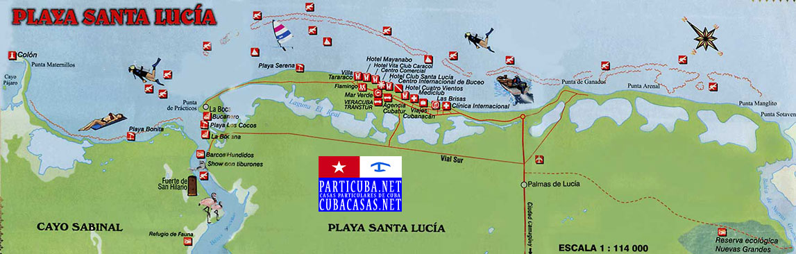 Mapa playa Santa Lucia