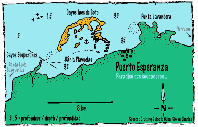 Carte Puerto Esperanza - Scubaderos