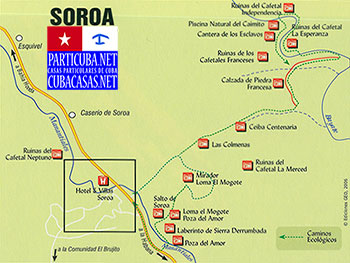 Plan des sentiers près de Villas Soroa