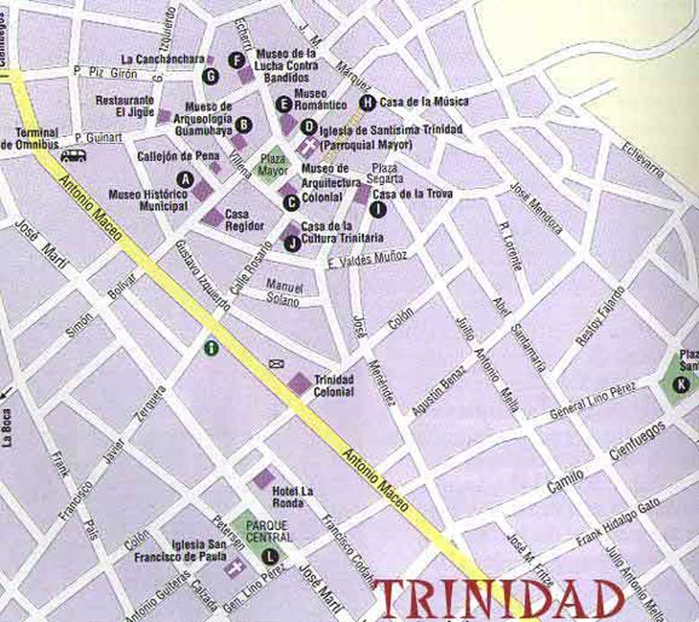 CARTE DE LA VILLE DE TRINIDAD